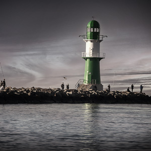 image from "Warnemuende green lighthouse" by kfphotography