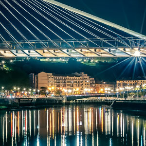 image from «Pedro Arrupe zubia Bilbao by night»  by kfphotography