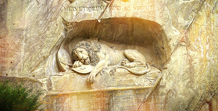 HDR Bild vom Löwendenkmal in Luzern